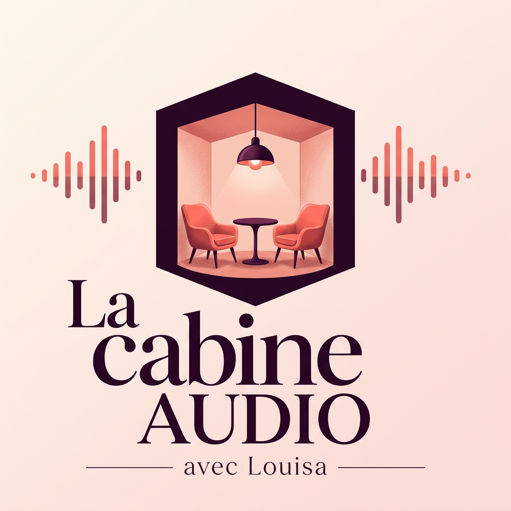 Illustration éditoriale du podcast La cabine audio avec un micro et des aides auditives